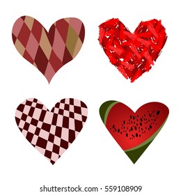 vector hearts set for wedding and valentine design