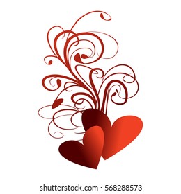 vector hearts set for wedding and valentine design