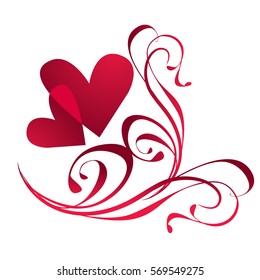vector hearts set for wedding and valentine design