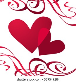 vector hearts set for wedding and valentine design
