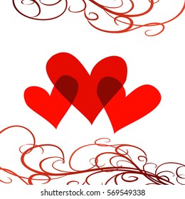 vector hearts set for wedding and valentine design