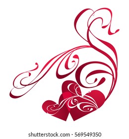 vector hearts set for wedding and valentine design