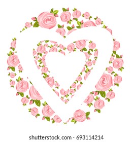 vector hearts set for wedding and valentine design