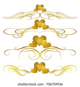 vector hearts set for wedding and valentine design