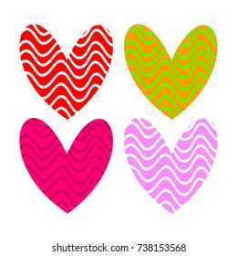 vector hearts set for wedding and valentine design