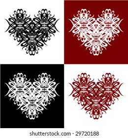Vector hearts with sharp edges