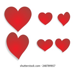 Vector hearts silhouettes. set of hearts