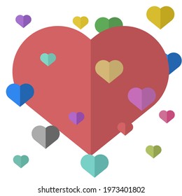 Vector hearts with small heart decorations