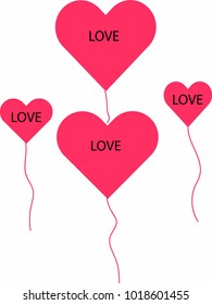 vector hearts valentine design on white background.