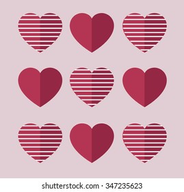 Vector hearts. valentines day. hearts pattern. heatr