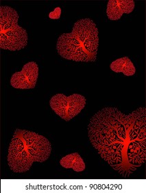  Vector hearts.Background beautiful heart