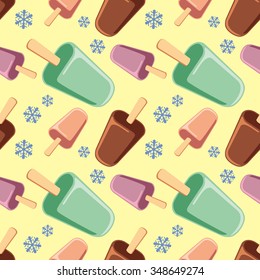 Vector heart-shaped frame with ice creams