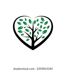  vector heart-shaped tree logo template