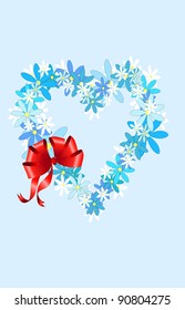 Vector hearts.Heart of daisies
