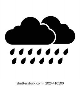 Vector Heavy Rain Glyph Icon Design
