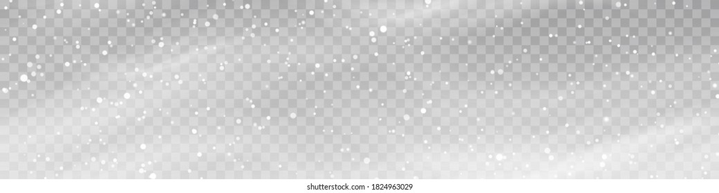 Vector heavy snowfall, snowflakes in different shapes and forms. Snow flakes, snow background. Falling Christmas.