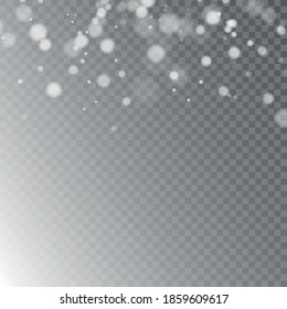 Vector heavy snowfall, snowflakes in different shapes and forms. Snow flakes, snow background. Falling Christmas