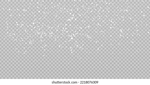 Vector heavy snowfall, snowflakes in different shapes and forms. Snow flakes, snow background. Falling Christmas. Stock royalty free vector illustration. PNG