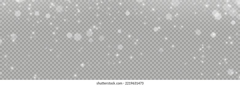 Vector heavy snowfall, snowflakes in different shapes and forms. Snow flakes, snow background. Falling Christmas. Stock royalty free vector illustration. PNG