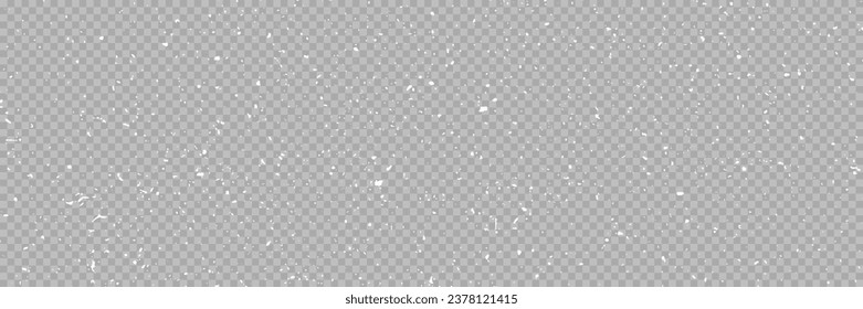 Vector heavy snowfall, snowflakes in different shapes and forms. Snow flakes, snow background. Falling Christmas.  Stock royalty free vector illustration. PNG