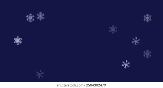 Vector heavy snowfall, snowflakes in different shapes and forms.  Snowfall sky white teal blue background. Many snowflakes february vector. 