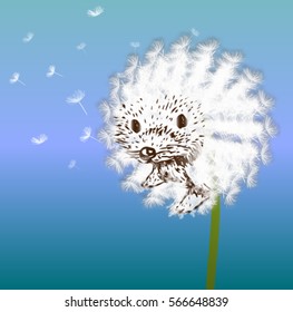 Vector hedgehog - dandelion