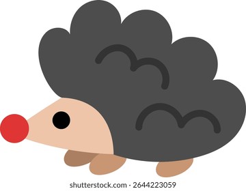 Ícone de ouriço vetorial. Clipart de animal da floresta. Bonito caráter de floresta. Ilustração de floresta de desenhos animados isolada sobre fundo branco
