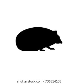 Vector hedgehog silhouette view side for retro logos, emblems, badges, labels template vintage design element. Isolated on white background