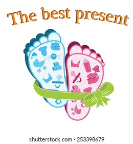 Vector heels child, pregnancy gift