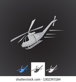 Vector Helicopter Aircraft Flight Logo. Professional Business Corporate Branding Icon.