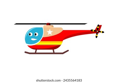 Vector of helicopter cartoon character isolated on white background