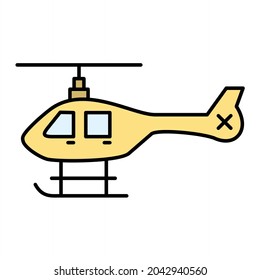 Vector Helicopter Filled Outline Icon Design
