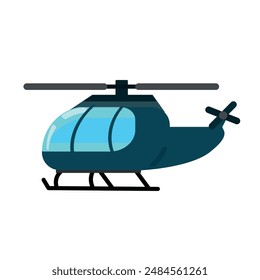 Vector helicopter flat icon. helicopter isolated on white background. flat design element.