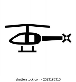 Vector Helicopter Glyph Icon Design
