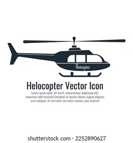 Icono del helicóptero vector, ilustración del helicóptero, elemento para crear marca