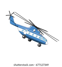 Vector helicopter illustration on a white background
