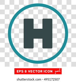 Vector Helicopter Landing EPS vector icon. Illustration style is flat iconic bicolor soft blue symbol on a transparent background.