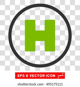 Vector Helicopter Landing EPS vector pictogram. Illustration style is flat iconic bicolor eco green and gray symbol on a transparent background.