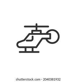 Vector helicopter line icon. Symbol in trendy outline style. Vector illustration isolated on a white background. 