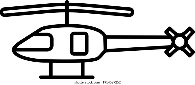 Vector Helicopter Outline Icon Design
