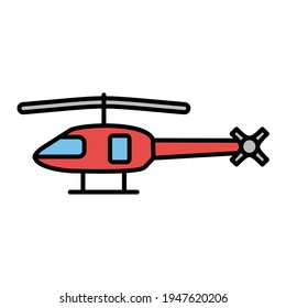 Diseño del icono de contorno del helicóptero del vector

