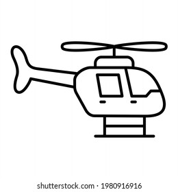 Vector Helicopter Outline Icon Design
