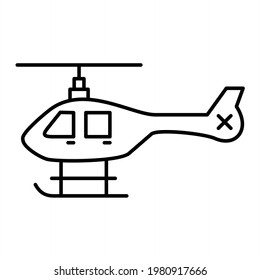 Vector Helicopter Outline Icon Design
