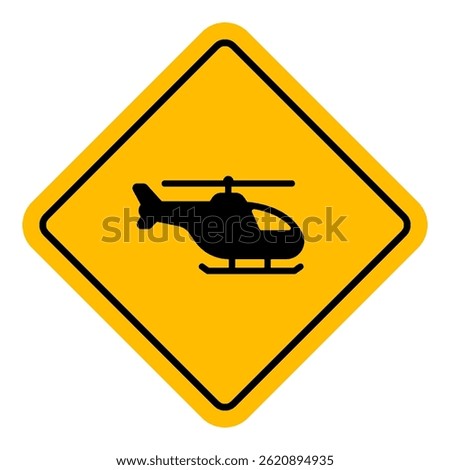 Vector Helicopter Road Sign Illustration
