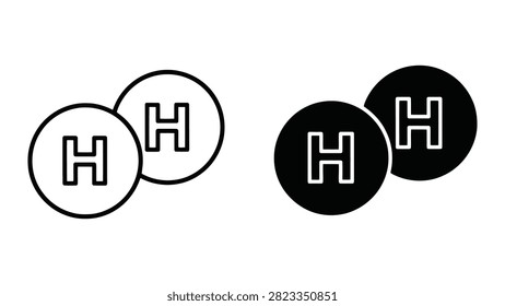 Vector helipad landing zone icons featuring the letter H for hospital or aerial navigation signage.