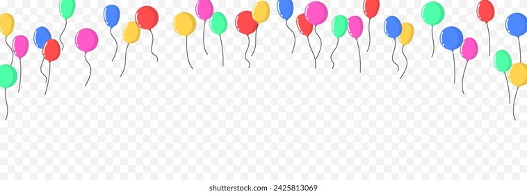 Vector helium balloons png. Multi-colored helium balloons. Decoration, decor for the holiday.