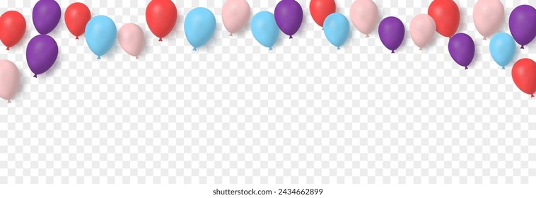 Globos de helio vector png. Globos multicolores de helio. Decoración, decoración de vacaciones.