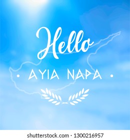 Vector Hello Cyprus Text Design illustration turquoise