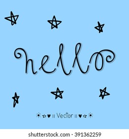 Vector Hello Hand Drawn Lettering