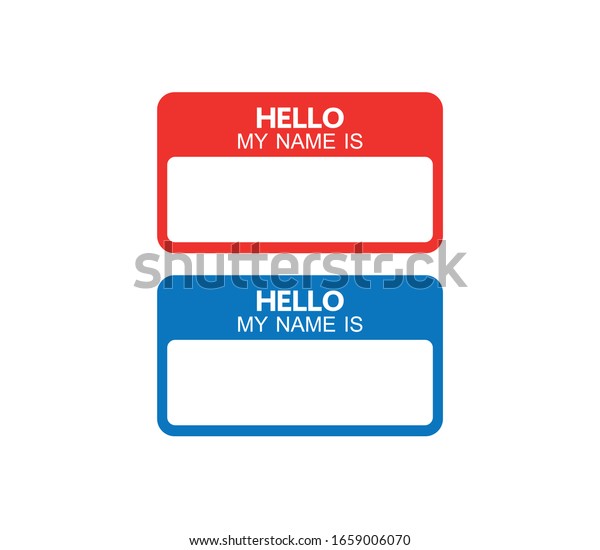 vector Hello my name is\
label sticker